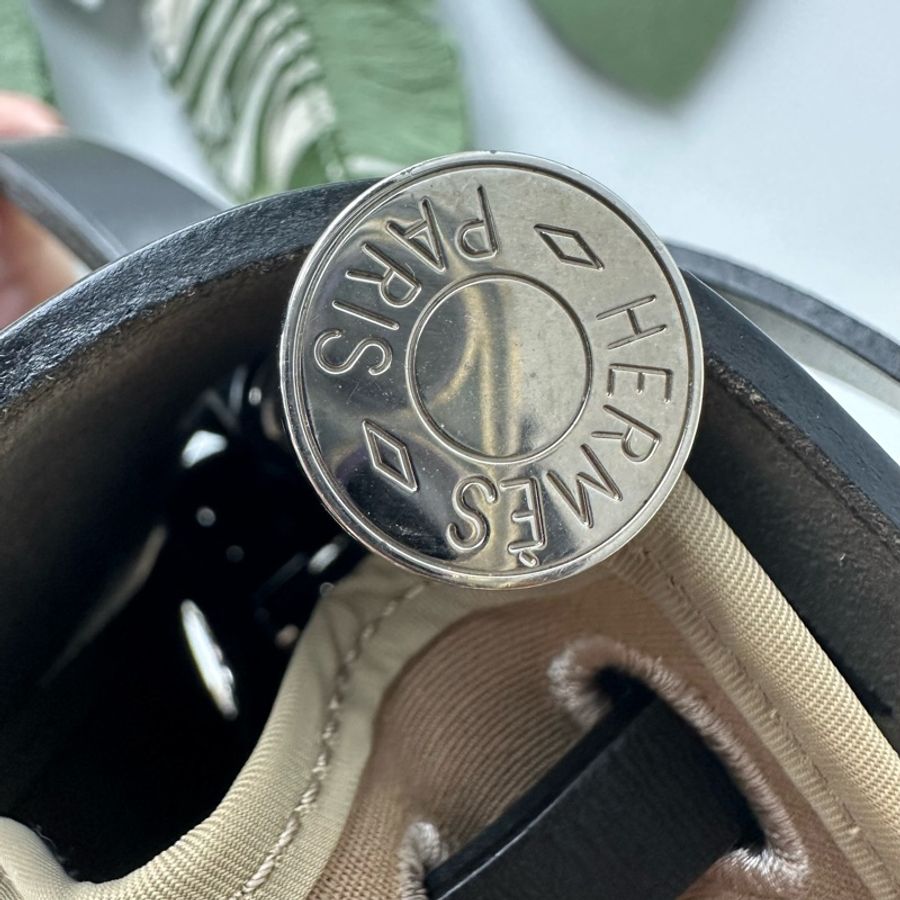 HERMES HERBAG 31 風衣灰拼黑色銀扣 C Stamp 單肩手提包-19