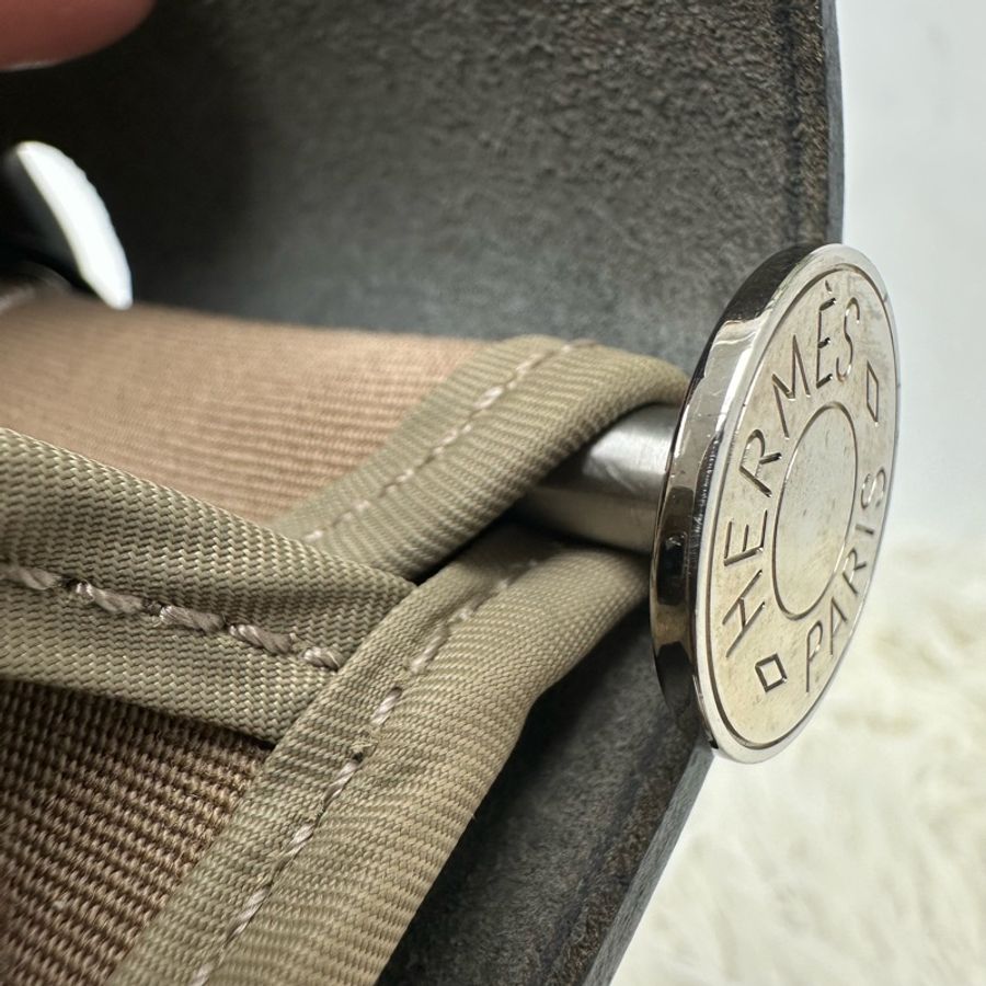 HERMES HERBAG 31 風衣灰拼黑色銀扣 C Stamp 單肩手提包-22