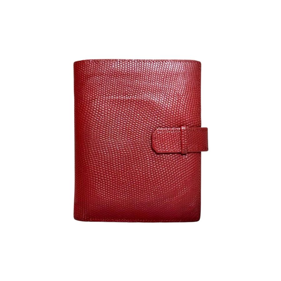 Hermès 蜥蜴皮紅色中夾-0