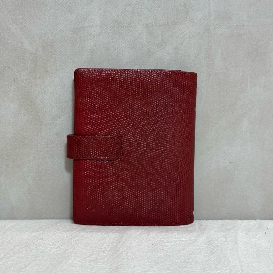 Hermès 蜥蜴皮紅色中夾-7