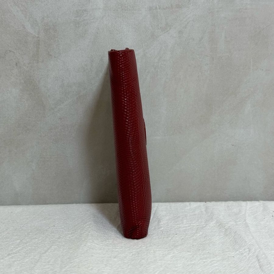 Hermès 蜥蜴皮紅色中夾-8