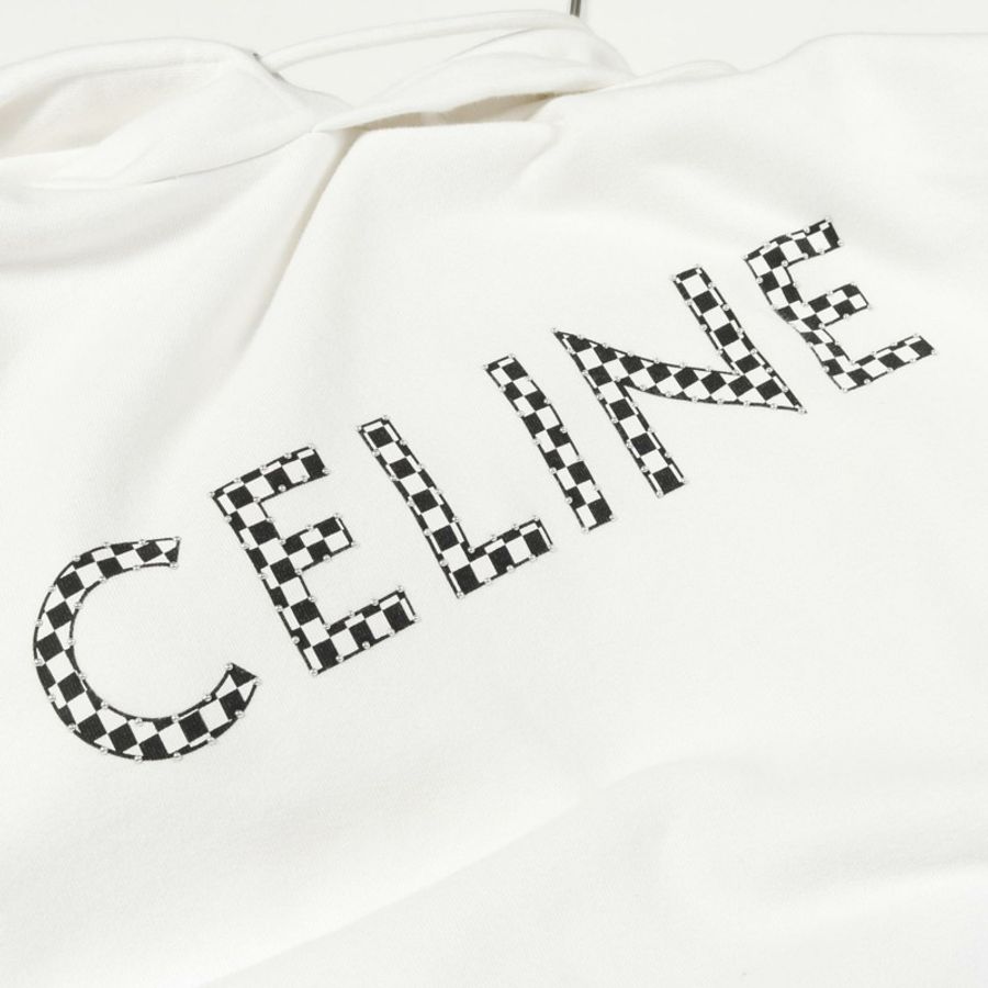 CELINE 寬鬆連帽衛衣 2Y479052H 純棉 白色 黑色 二手 男款 L-8