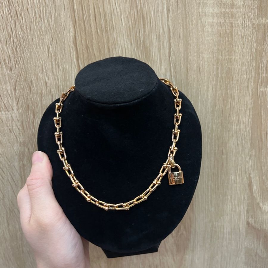 Tiffany 750玫瑰金Wrap Bracelet縮頭金球項鏈-0