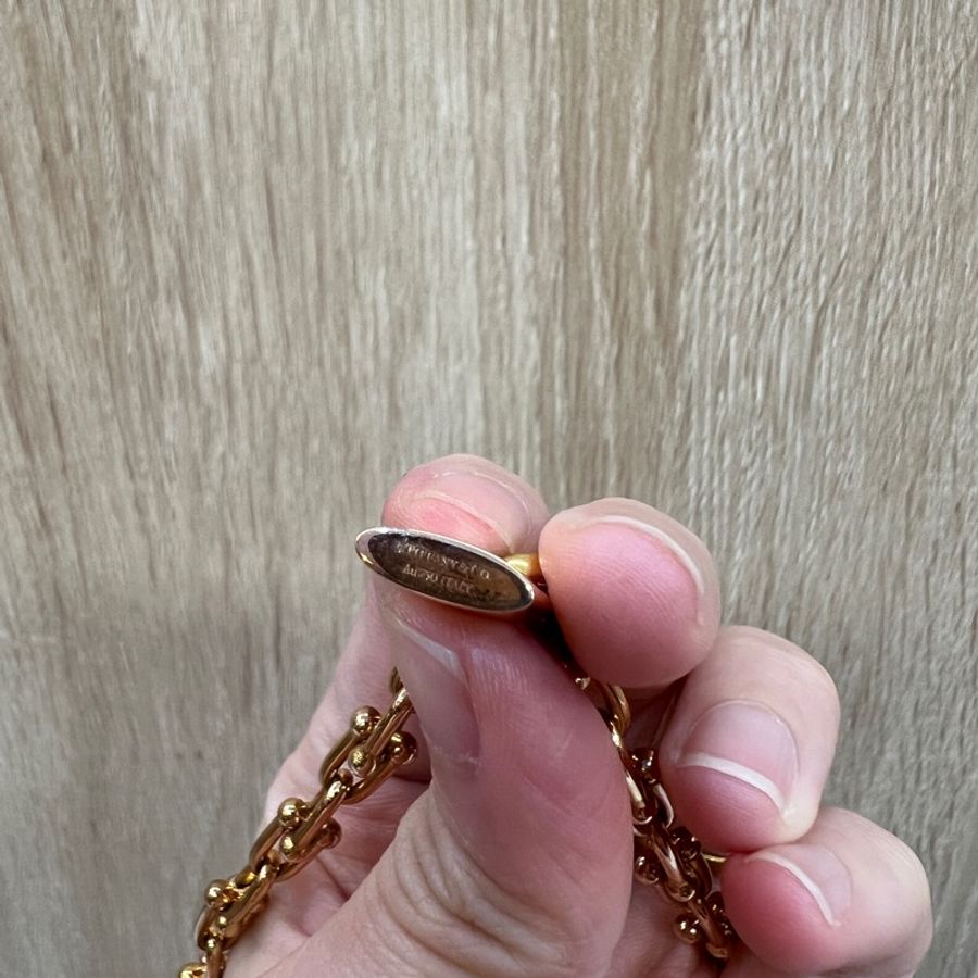 Tiffany 750玫瑰金Wrap Bracelet縮頭金球項鏈-2