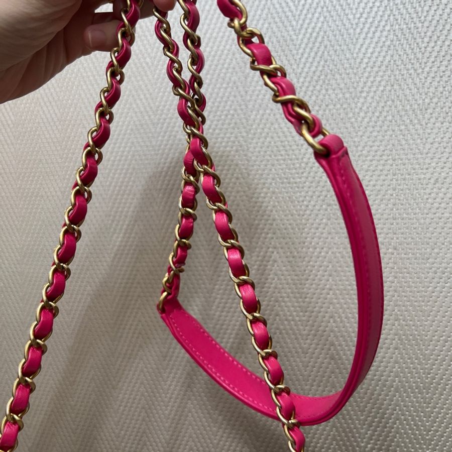 Chanel 毛呢霧金釦斜背相機包AS1757-9