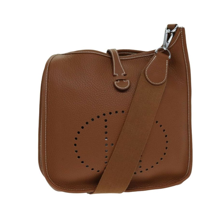 【日本直送】愛馬仕 Evelyn 2 PM 單肩包 Taurillon Clemence 金色 Auth 74761A-0