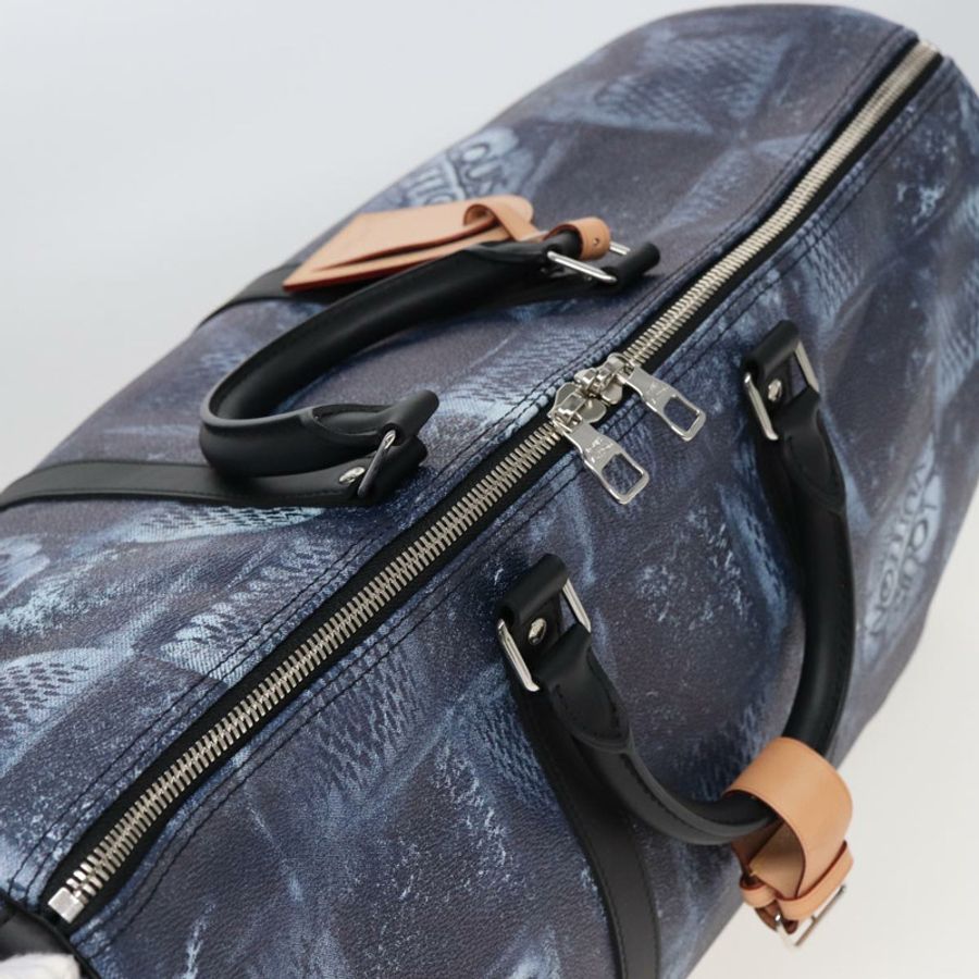 【日本直送】路易威登 Damier Salt Keepall Bandouliere 50 旅行包 藍色 N50059 LV Auth 78375S-5