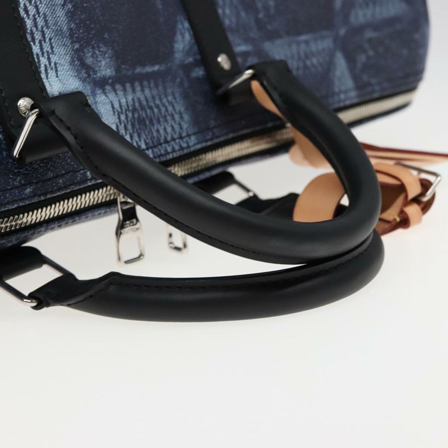 【日本直送】路易威登 Damier Salt Keepall Bandouliere 50 旅行包 藍色 N50059 LV Auth 78375S-6
