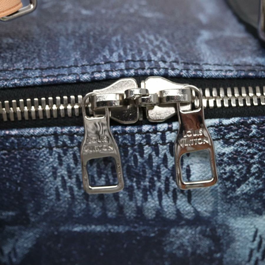 【日本直送】路易威登 Damier Salt Keepall Bandouliere 50 旅行包 藍色 N50059 LV Auth 78375S-9