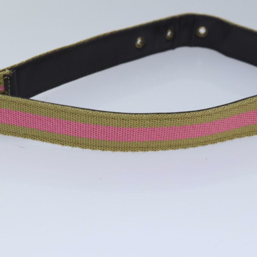 【日本直送】GUCCI 帆布腰帶 27.6""-38.6"" 粉紅色卡其色 90737 Auth am6564-4