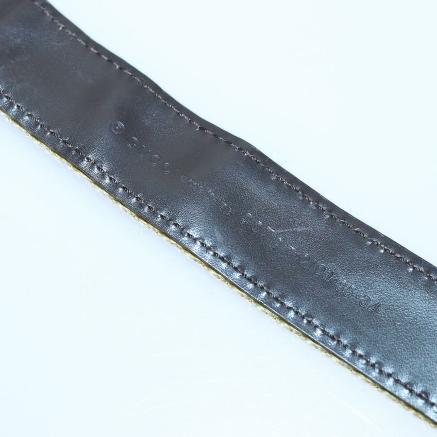 【日本直送】GUCCI 帆布腰帶 27.6""-38.6"" 粉紅色卡其色 90737 Auth am6564-9