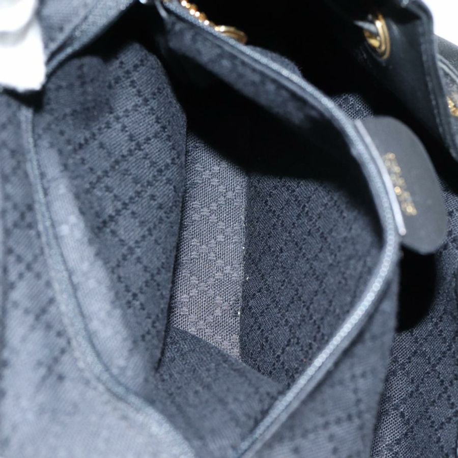 【日本直送】GUCCI 竹節皮革雙肩包 黑色 Auth am6663-25