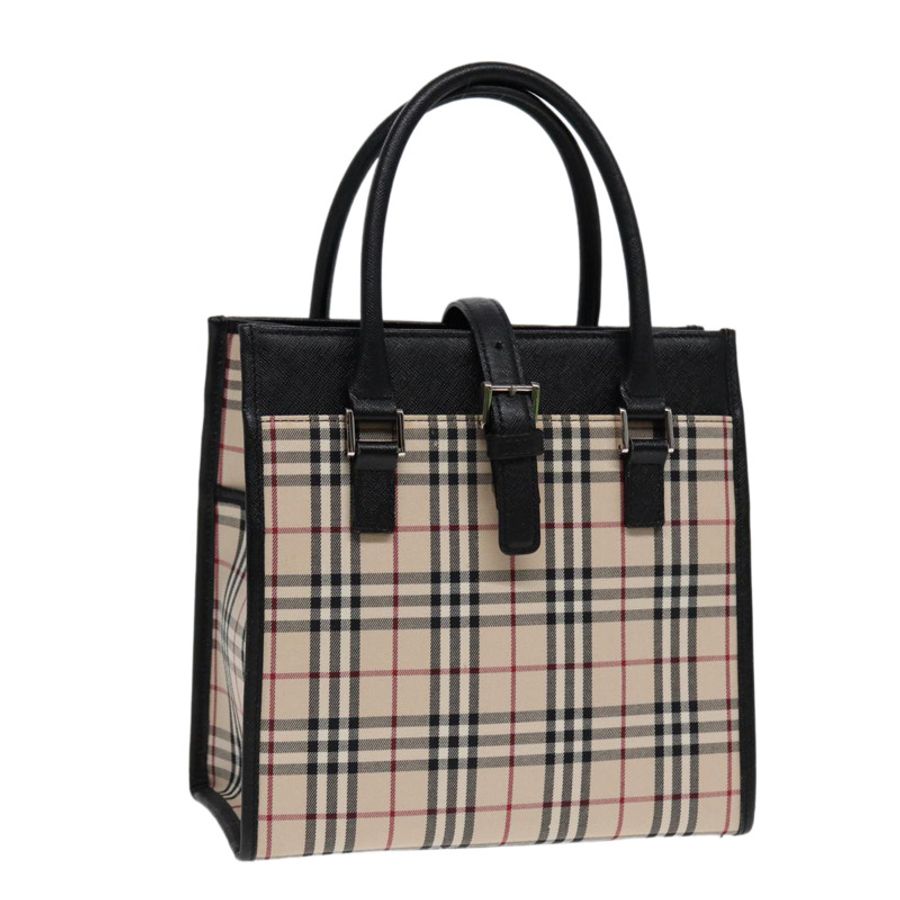 【日本直送】BURBERRY Nova 格紋手提包帆布米色黑色正品 am6710-0