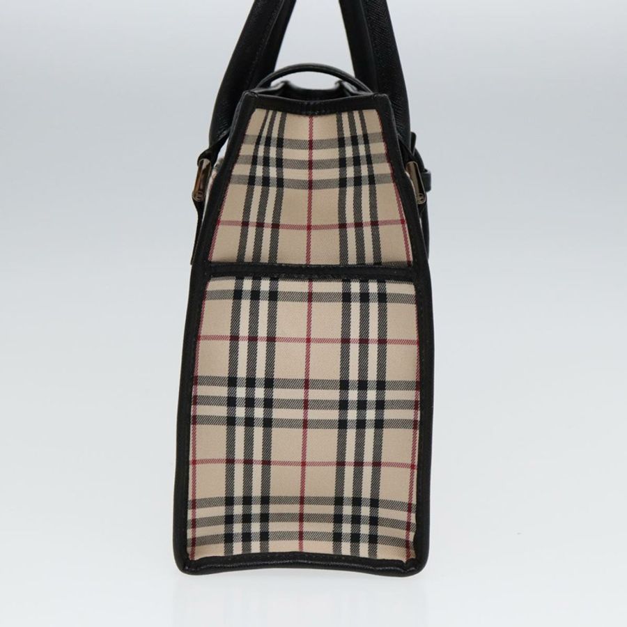 【日本直送】BURBERRY Nova 格紋手提包帆布米色黑色正品 am6710-2