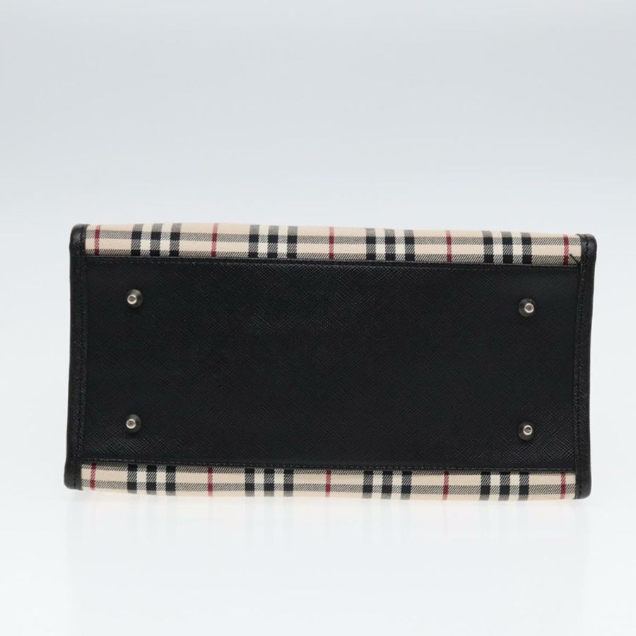 【日本直送】BURBERRY Nova 格紋手提包帆布米色黑色正品 am6710-4