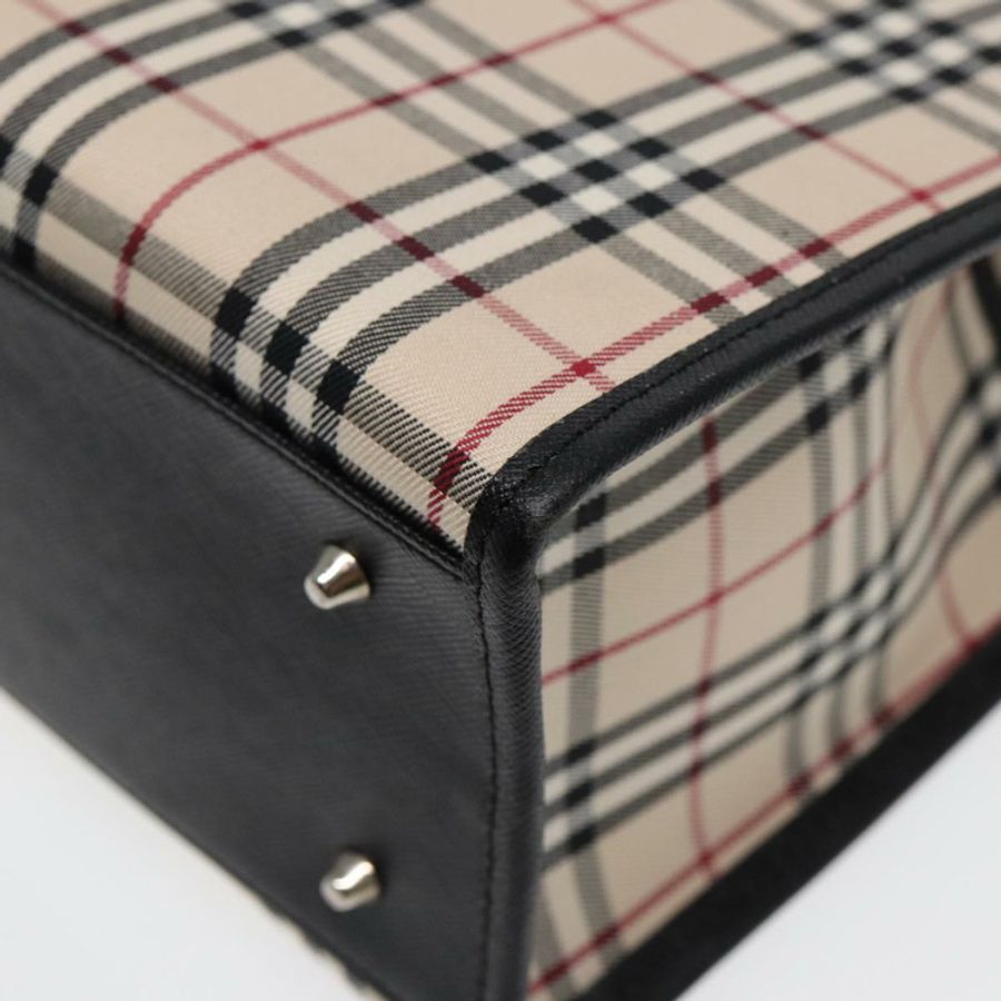 【日本直送】BURBERRY Nova 格紋手提包帆布米色黑色正品 am6710-15
