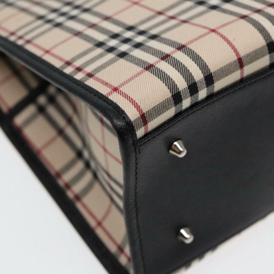 【日本直送】BURBERRY Nova 格紋手提包帆布米色黑色正品 am6710-16