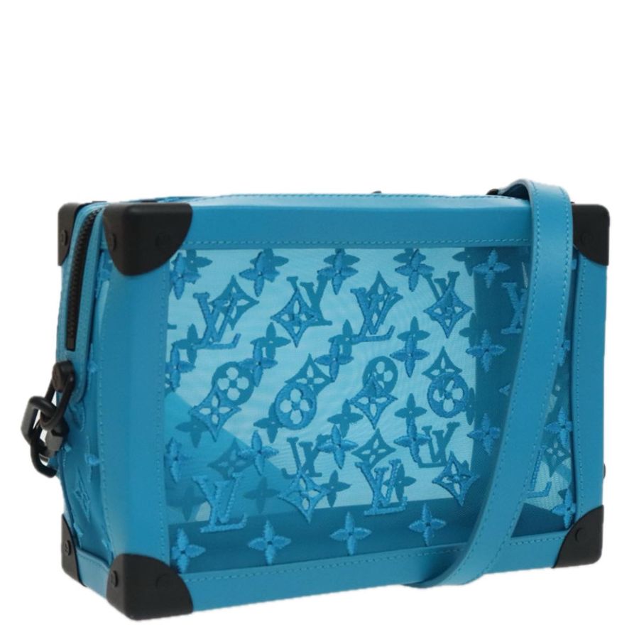 【日本直送】路易威登 Monogram Mesh Soft Trunk Bag 淺藍色 M45074 LV Auth 91749S-0