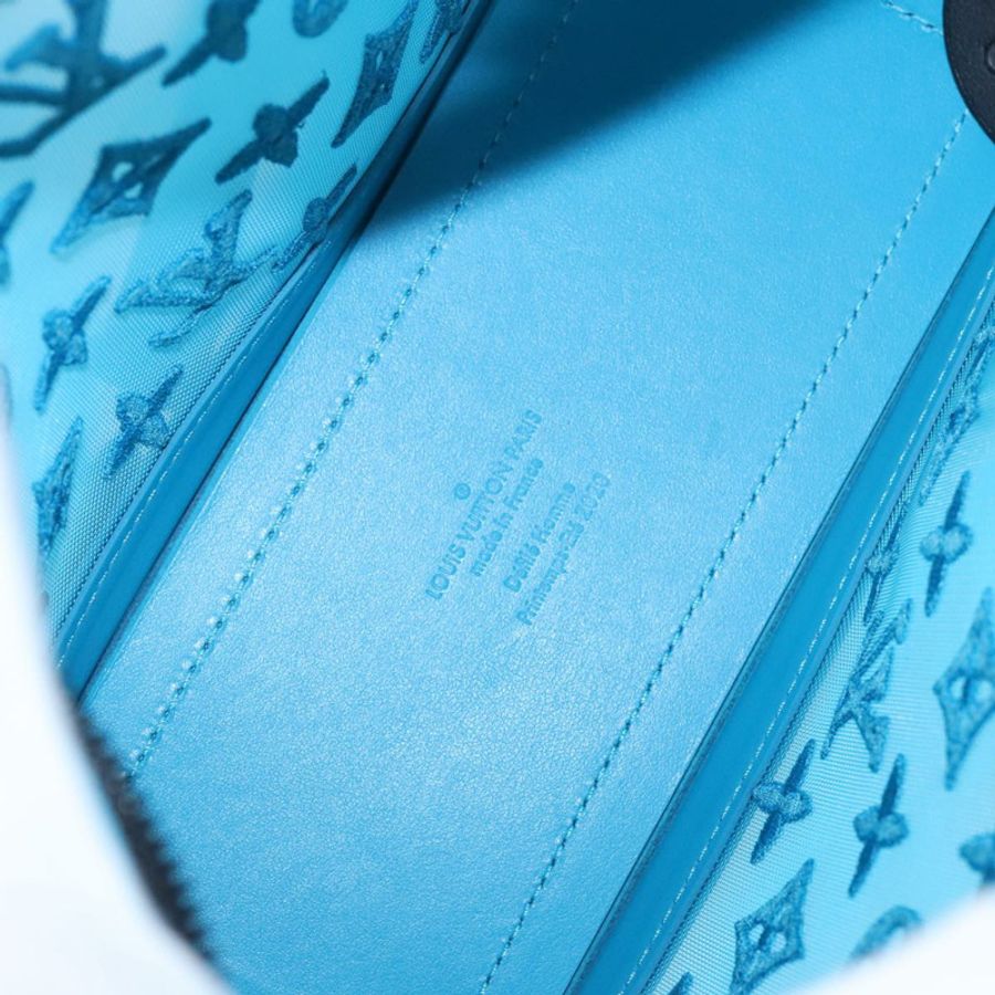 【日本直送】路易威登 Monogram Mesh Soft Trunk Bag 淺藍色 M45074 LV Auth 91749S-9