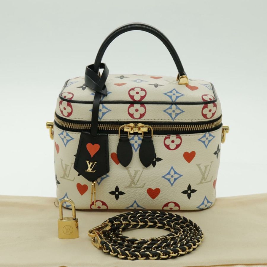 【日本直送】路易威登 Monogram Game On Vanity PM 手提包 白色 M57458 LV 正品 95384SA-11