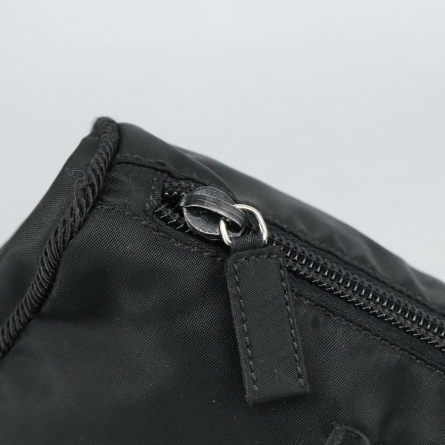 【日本直送】PRADA 尼龍手拿包 黑色 銀色 Auth am7271-7