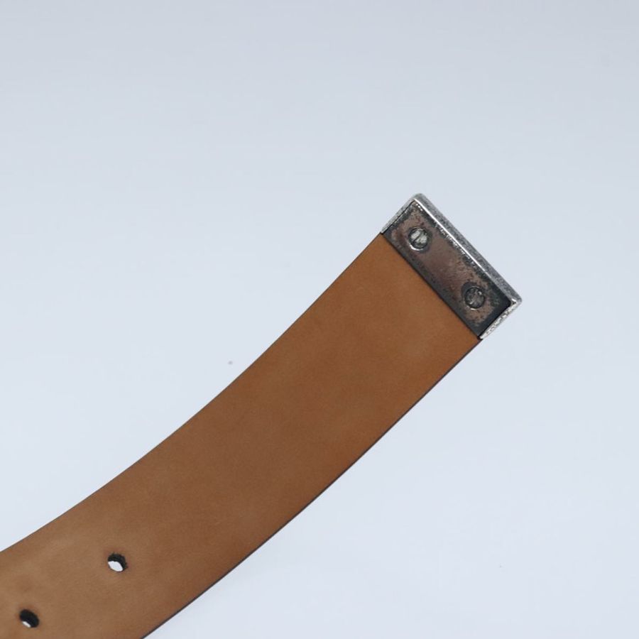 【日本直送】路易威登 Ceinture Carre 腰帶 皮革 41.7 英寸 黑色 銀色 LV Auth ar12999-8