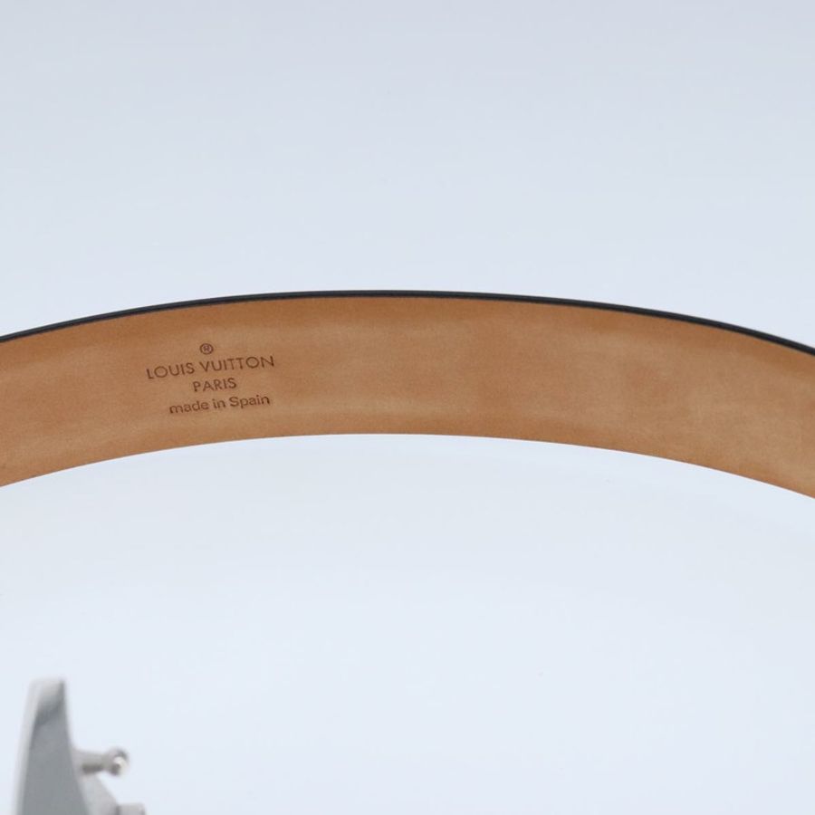 【日本直送】路易威登 Ceinture Carre 腰帶 皮革 41.7 英寸 黑色 銀色 LV Auth ar12999-15