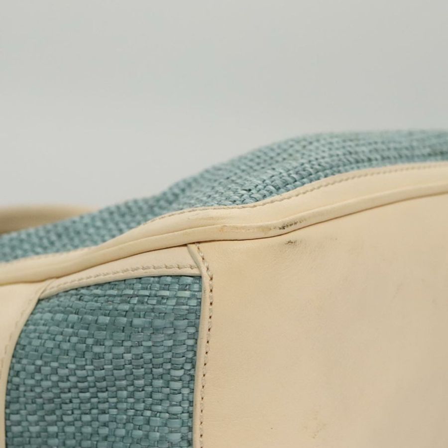 【日本直送】CELINE 手提包 草編皮革 藍色 米色 金色 正品 103294-8