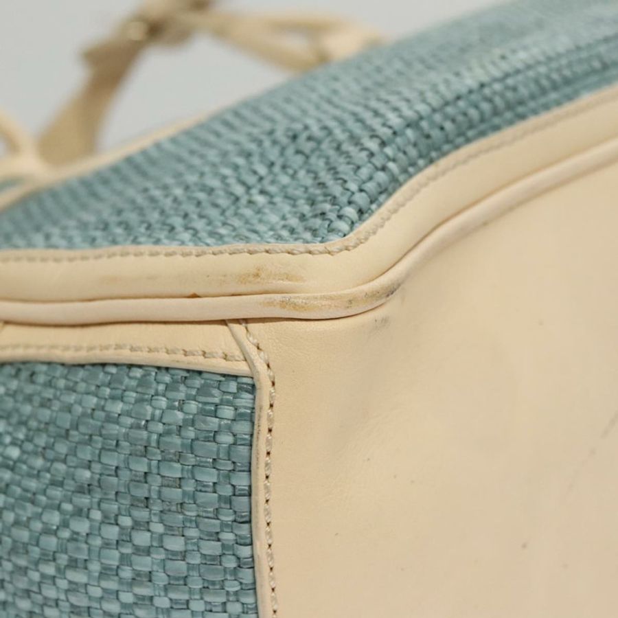 【日本直送】CELINE 手提包 草編皮革 藍色 米色 金色 正品 103294-14