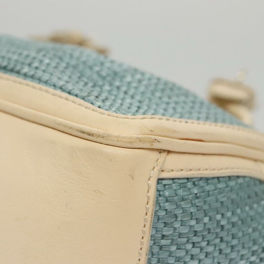 【日本直送】CELINE 手提包 草編皮革 藍色 米色 金色 正品 103294-15