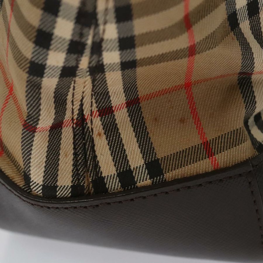 【日本直送】BURBERRY Nova 格紋手提包 帆布 黑色 米色 正品 103259-5