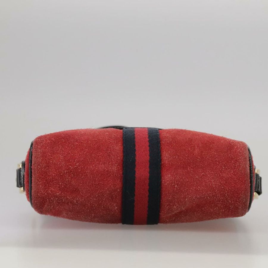 【日本直送】GUCCI Sherry Line 單肩包 麂皮 紅色 海軍藍 Auth mr825-4