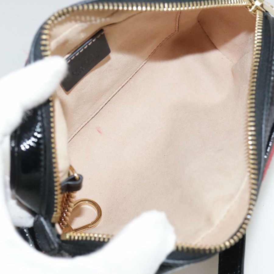 【日本直送】GUCCI Sherry Line 單肩包 麂皮 紅色 海軍藍 Auth mr825-10