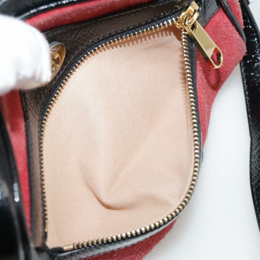 【日本直送】GUCCI Sherry Line 單肩包 麂皮 紅色 海軍藍 Auth mr825-22