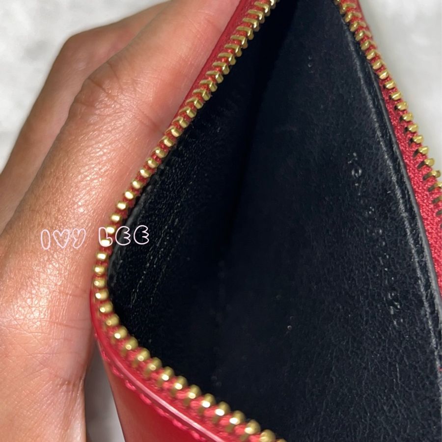Saint Laurent 631992皮革 名夾 卡包 零錢包 紅色 正品 二手精品-4