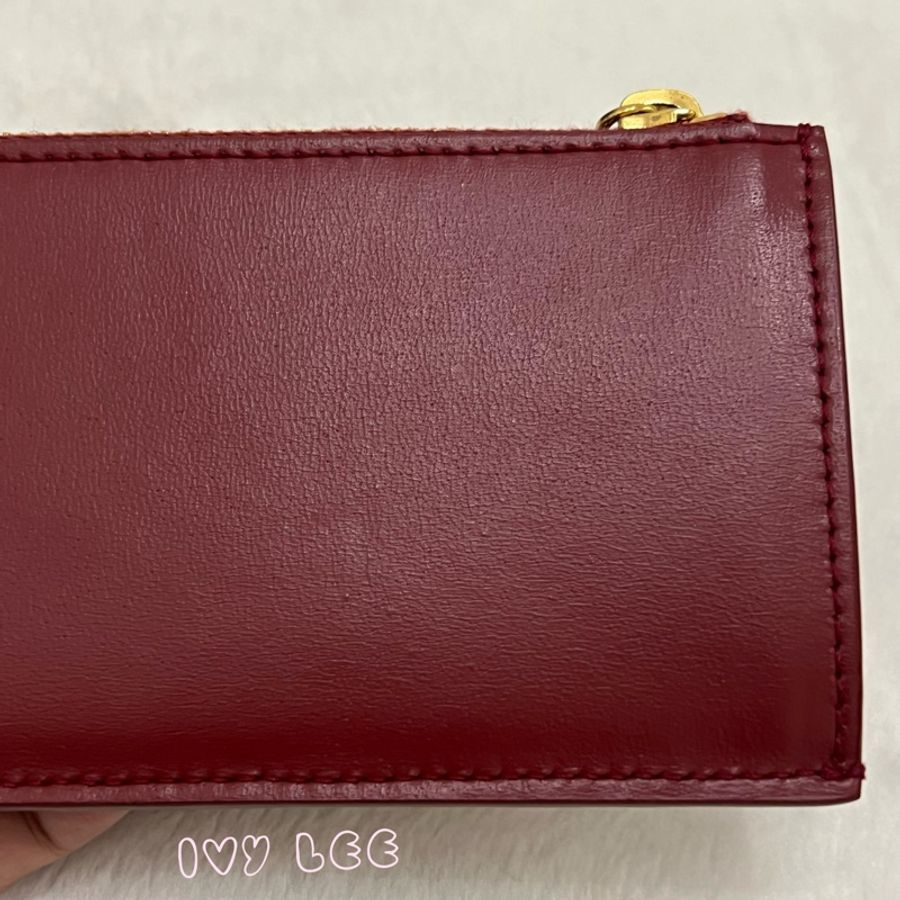 Saint Laurent 631992皮革 名夾 卡包 零錢包 紅色 正品 二手精品-14