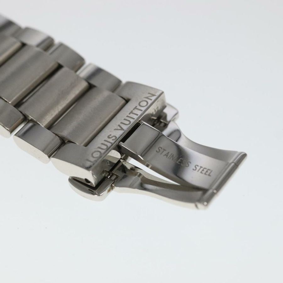 【日本直送】路易威登 Tambour Forever Q121F 鑲鑽錶耳密鑲鑽石灰色腕錶 Q121F 101376S-13
