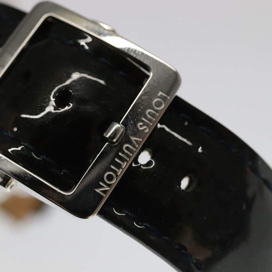 【日本直送】路易威登 Tambour Forever Q121F 鑲鑽錶耳密鑲鑽石灰色腕錶 Q121F 101376S-17