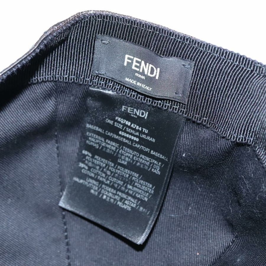 【日本直送】FENDI Zucca 帆布帽黑褐色正品 am7434-13