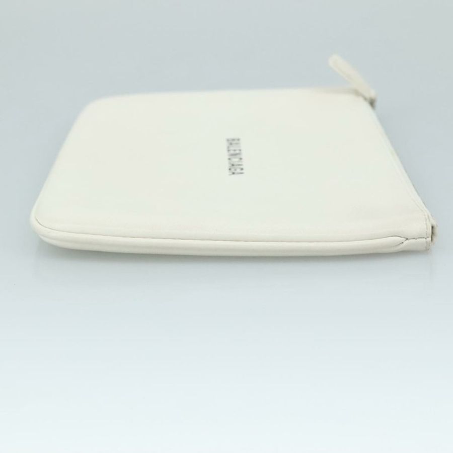 【日本直送】BALENCIAGA 白色銀色皮革手拿包 551992 正品 bs21014-2