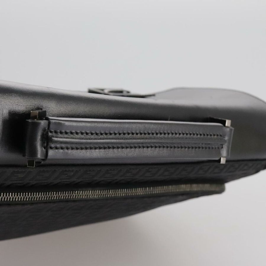 【日本直送】FENDI Zucchino 帆布商務包 黑色 Auth bs20925-6
