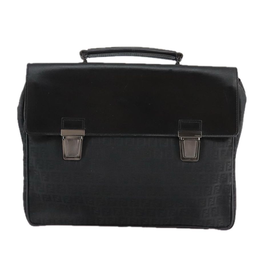 【日本直送】FENDI Zucchino 帆布商務包 黑色 Auth bs20925-12