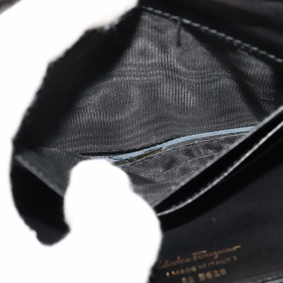【日本直送】Salvatore Ferragamo Gancini 肩背皮夾 皮革 金色 黑色 正品 109714-10