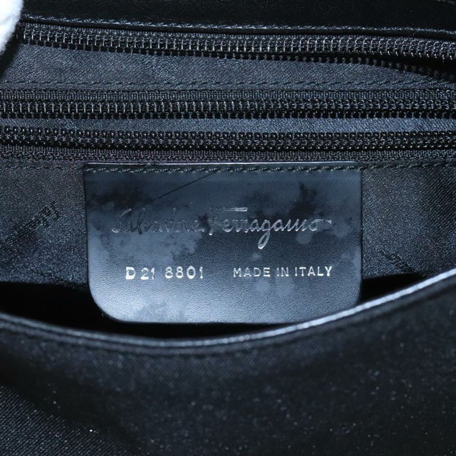 【日本直送】Salvatore Ferragamo 黑色帆布單肩包 Auth bs21726-11