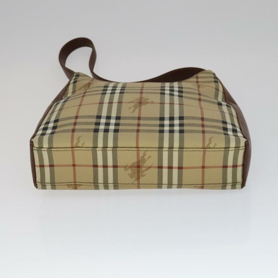 【日本直送】BURBERRY Nova 格紋肩背包 PVC 皮革 米色 正品 yk16862-4