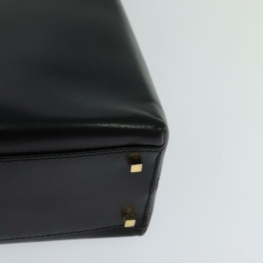 【日本直送】Salvatore Ferragamo Gancini 手提包 皮革 2way 黑色 金色 Auth hk2029-8