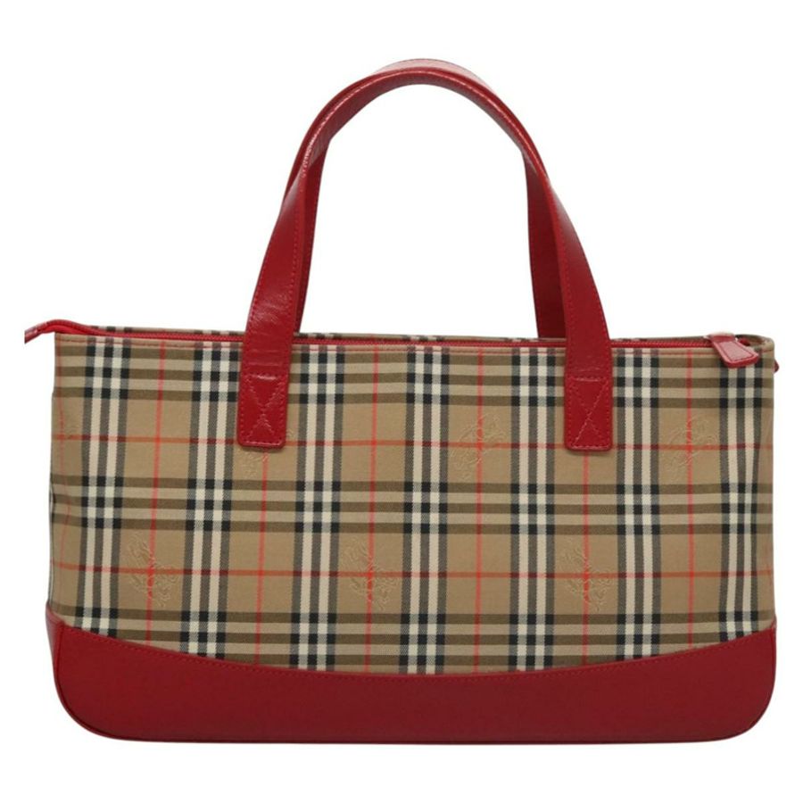【日本直送】BURBERRY Nova 格紋手提包 帆布 米色 正品 112952-1