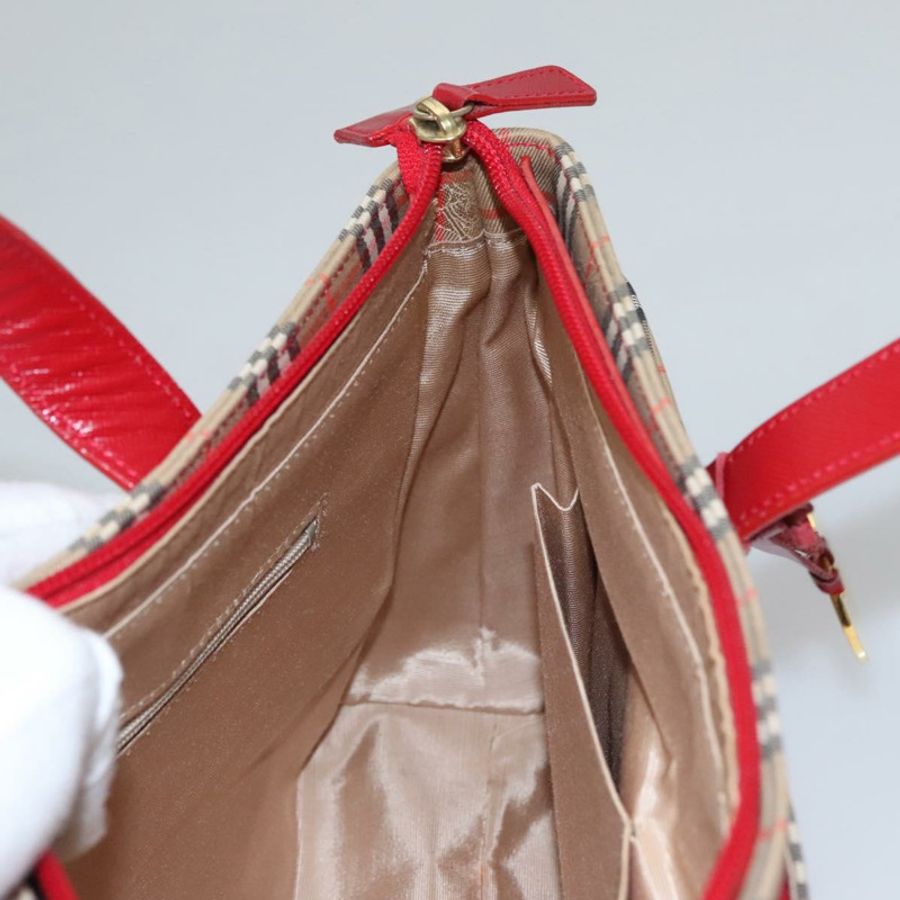 【日本直送】BURBERRY Nova 格紋手提包 帆布 米色 正品 112952-19