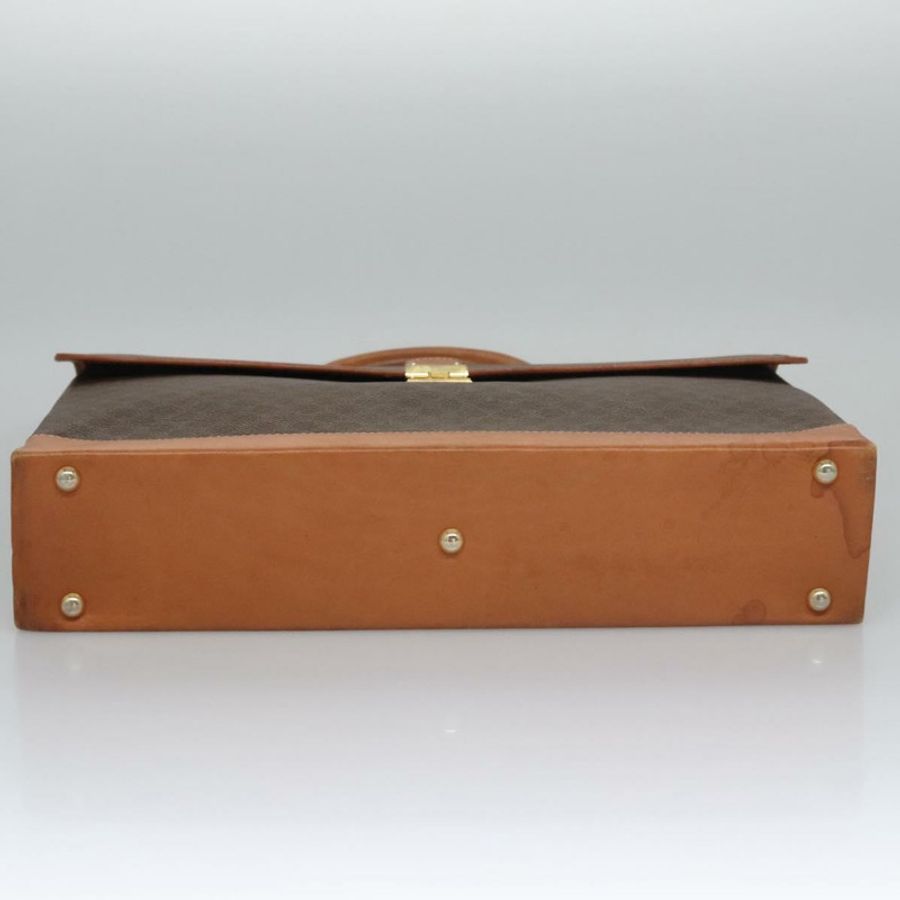 【日本直送】CELINE Macadam帆布商務包 PVC皮革 棕色 金色 正品 112171-4