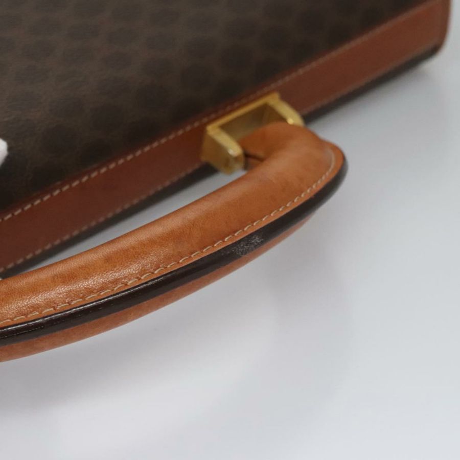 【日本直送】CELINE Macadam帆布商務包 PVC皮革 棕色 金色 正品 112171-6